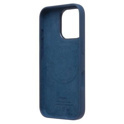 Чехол-накладка для Apple iPhone 16 Pro (джинсовый синий) ORG Silicone Case SafeMag с анимацией