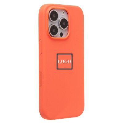 Чехол-накладка для Apple iPhone 16 Pro (мандариновый) ORG Silicone Case SafeMag с анимацией