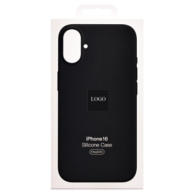Чехол-накладка для Apple iPhone 16 (черный) ORG Silicone Case SafeMag с анимацией