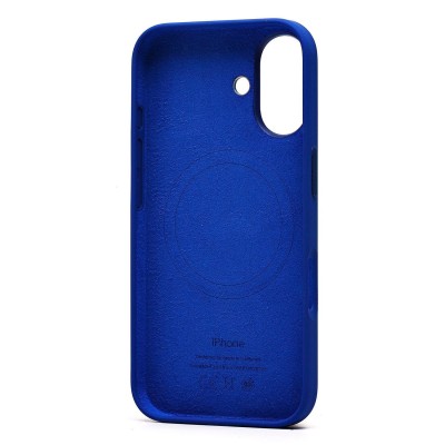 Чехол-накладка для Apple iPhone 16 (бриллиантовый синий) ORG Silicone Case SafeMag с анимацией