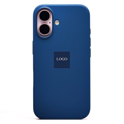 Чехол-накладка для Apple iPhone 16 (темно-синий) ORG Silicone Case SafeMag с анимацией