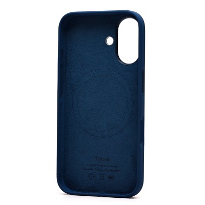 Чехол-накладка для Apple iPhone 16 (темно-синий) ORG Silicone Case SafeMag с анимацией