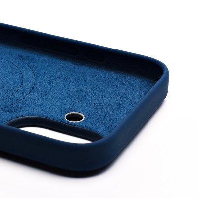 Чехол-накладка для Apple iPhone 16 (темно-синий) ORG Silicone Case SafeMag с анимацией