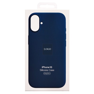 Чехол-накладка для Apple iPhone 16 (темно-синий) ORG Silicone Case SafeMag с анимацией