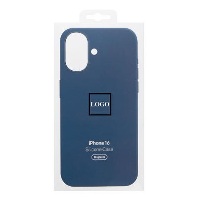 Чехол-накладка для Apple iPhone 16 (джинсовый синий) ORG Silicone Case SafeMag с анимацией