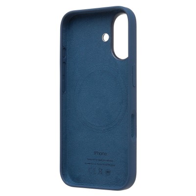 Чехол-накладка для Apple iPhone 16 (джинсовый синий) ORG Silicone Case SafeMag с анимацией
