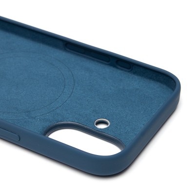 Чехол-накладка для Apple iPhone 16 (джинсовый синий) ORG Silicone Case SafeMag с анимацией