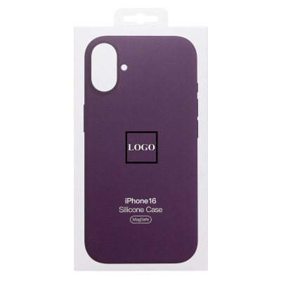 Чехол-накладка для Apple iPhone 16 (сливовый) ORG Silicone Case SafeMag с анимацией