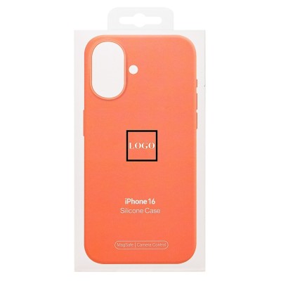 Чехол-накладка для Apple iPhone 16 (мандариновый) ORG Silicone Case SafeMag с анимацией