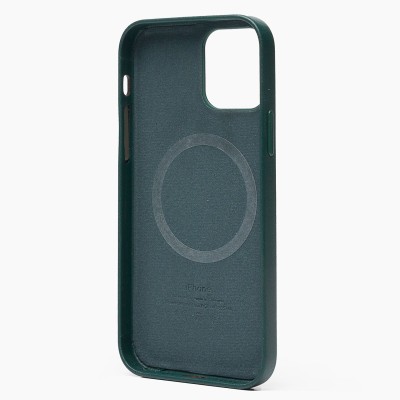 Чехол-накладка для Apple iPhone 12/iPhone 12 Pro (темно-зеленый) ORG SM002 экокожа SafeMag