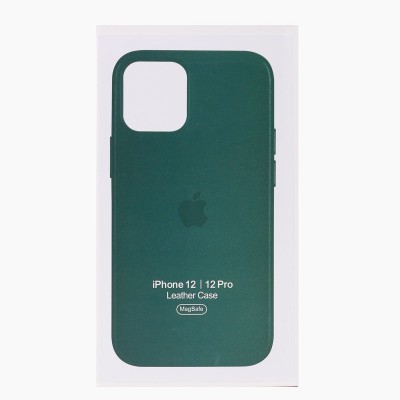 Чехол-накладка для Apple iPhone 12/iPhone 12 Pro (темно-зеленый) ORG SM002 экокожа SafeMag