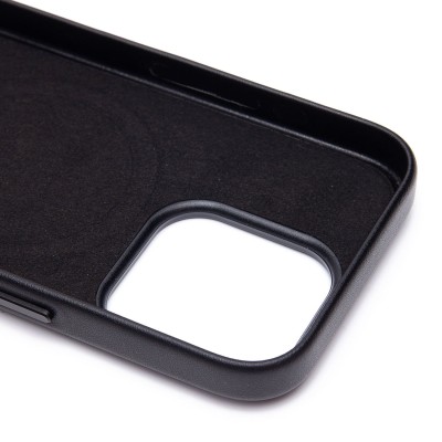 Чехол-накладка для Apple iPhone 15 Pro (черный) ORG SM002 экокожа SafeMag