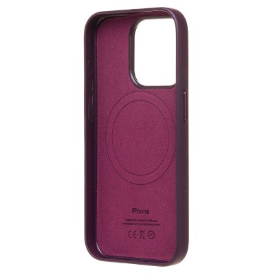 Чехол-накладка для Apple iPhone 15 Pro (багровый) ORG SM002 экокожа SafeMag