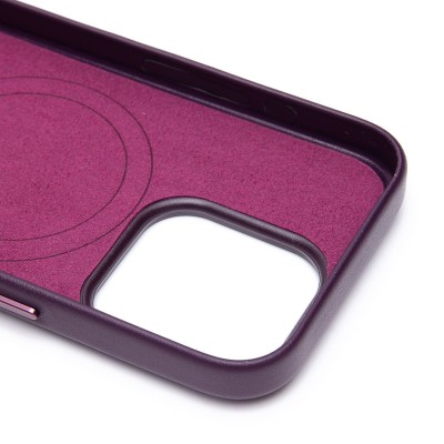Чехол-накладка для Apple iPhone 15 Pro (багровый) ORG SM002 экокожа SafeMag