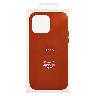Чехол-накладка для Apple iPhone 15 (серо-коричневый) ORG SM002 экокожа SafeMag