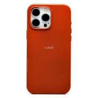 Чехол-накладка для Apple iPhone 16 Pro Max (серо-коричневый) ORG SM002 экокожа SafeMag