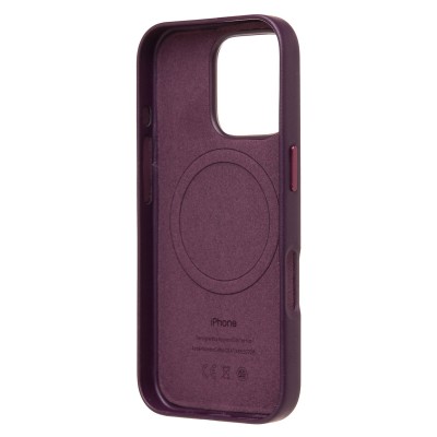 Чехол-накладка для Apple iPhone 16 Pro (багровый) ORG SM002 экокожа SafeMag