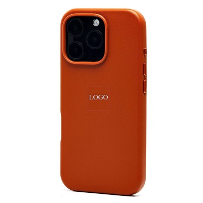 Чехол-накладка для Apple iPhone 16 Pro (серо-коричневый) ORG SM002 экокожа SafeMag