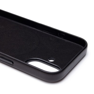 Чехол-накладка для Apple iPhone 16 (черный) ORG SM002 экокожа SafeMag