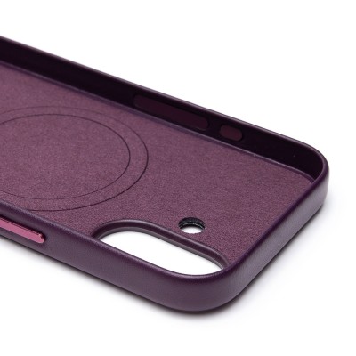 Чехол-накладка для Apple iPhone 16 (багровый) ORG SM002 экокожа SafeMag