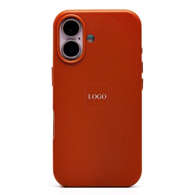 Чехол-накладка для Apple iPhone 16 (серо-коричневый) ORG SM002 экокожа SafeMag