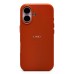 Чехол-накладка для Apple iPhone 16 (серо-коричневый) ORG SM002 экокожа SafeMag
