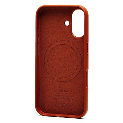 Чехол-накладка для Apple iPhone 16 (серо-коричневый) ORG SM002 экокожа SafeMag