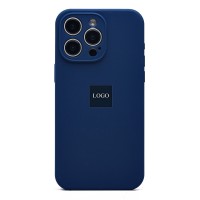 Чехол-накладка для Apple iPhone 15 Pro Max (темно-синий) ORG Soft Touch с закрытой камерой