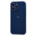 Чехол-накладка для Apple iPhone 15 Pro Max (темно-синий) ORG Soft Touch с закрытой камерой
