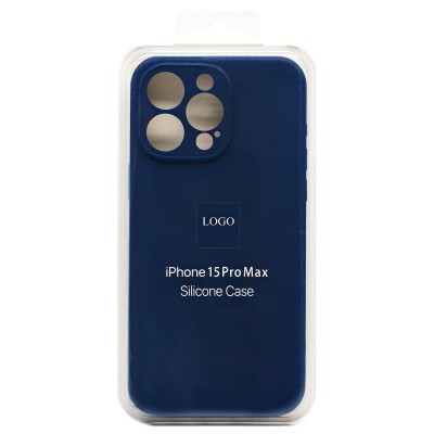 Чехол-накладка для Apple iPhone 15 Pro Max (темно-синий) ORG Soft Touch с закрытой камерой