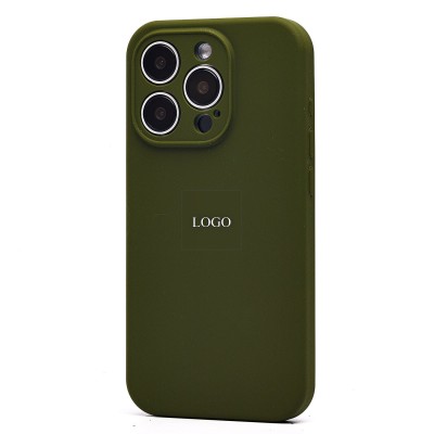 Чехол-накладка для Apple iPhone 15 Pro (темно-зеленый) ORG Soft Touch с закрытой камерой