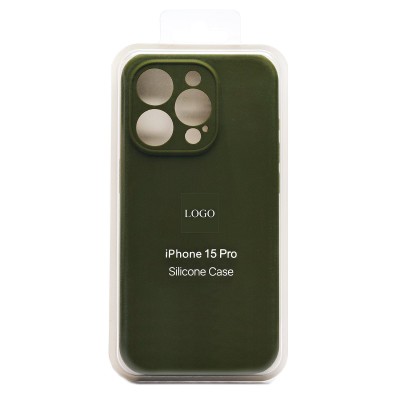 Чехол-накладка для Apple iPhone 15 Pro (темно-зеленый) ORG Soft Touch с закрытой камерой