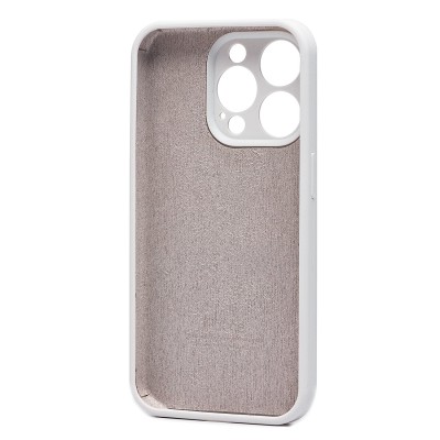 Чехол-накладка для Apple iPhone 15 Pro (белый) ORG Soft Touch с закрытой камерой