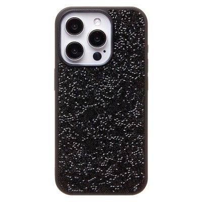 Чехол-накладка для Apple iPhone 15 Pro россыпь кристаллов (черный) PC071 POSH SHINE