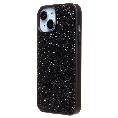 Чехол-накладка для Apple iPhone 15 россыпь кристаллов (черный) PC071 POSH SHINE