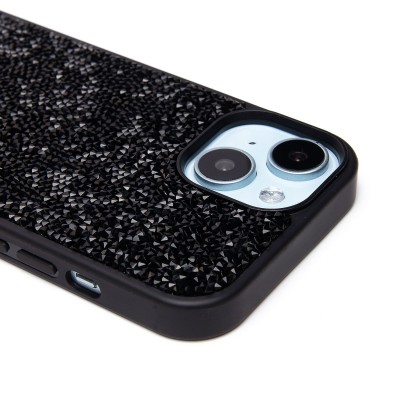 Чехол-накладка для Apple iPhone 15 россыпь кристаллов (черный) PC071 POSH SHINE