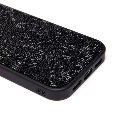 Чехол-накладка для Apple iPhone 15 россыпь кристаллов (черный) PC071 POSH SHINE