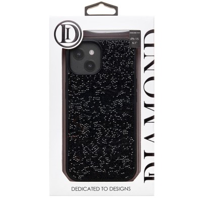 Чехол-накладка для Apple iPhone 15 россыпь кристаллов (черный) PC071 POSH SHINE