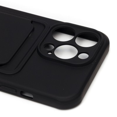 Чехол-накладка с картхолдером для Apple iPhone 13 Pro (черный) SC304