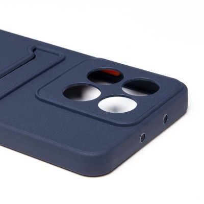 Чехол-накладка с картхолдером для Honor X6c (темно- голубой) SC337