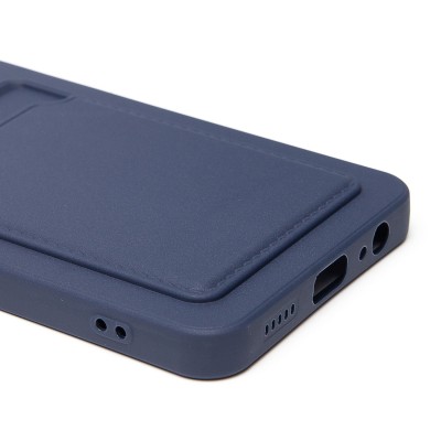 Чехол-накладка с картхолдером для Honor X6c (темно- голубой) SC337