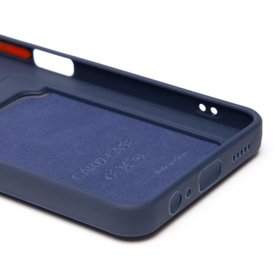 Чехол-накладка с картхолдером для Honor X6c (темно- голубой) SC337