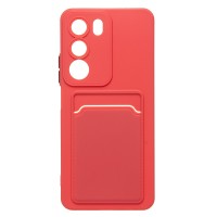 Чехол-накладка с картхолдером для Realme C71 (бордовый) SC337