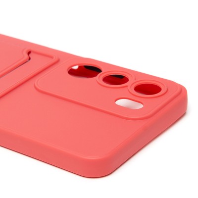 Чехол-накладка с картхолдером для Realme C71 (бордовый) SC337