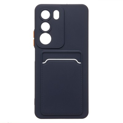 Чехол-накладка с картхолдером для Realme C71 (темно- голубой) SC337