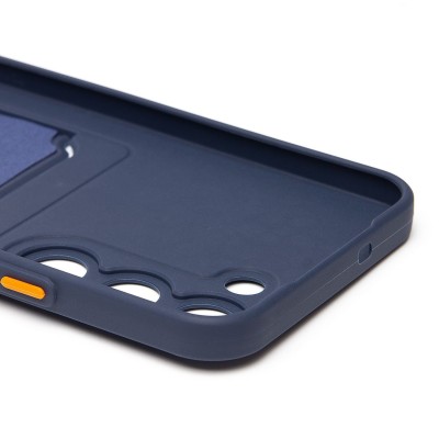 Чехол-накладка с картхолдером для Tecno Spark 40 Pro (темно- голубой) SC337