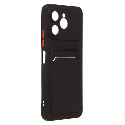 Чехол-накладка с картхолдером для Tecno Spark 40 (черный) SC337