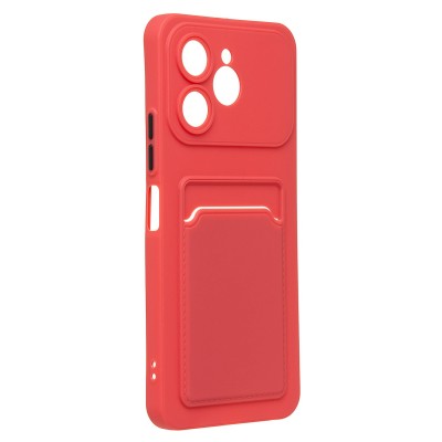 Чехол-накладка с картхолдером для Tecno Spark 40 (бордовый) SC337