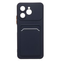 Чехол-накладка с картхолдером для Tecno Spark 40 (темно- голубой) SC337