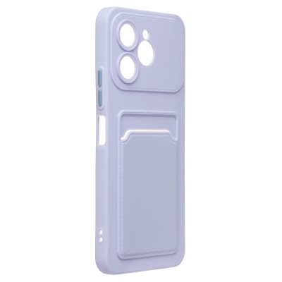 Чехол-накладка с картхолдером для Tecno Spark 40 (светло-фиолетовый) SC337